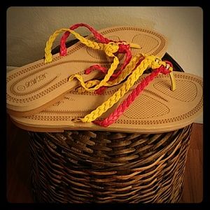 Yellow and Red Sandals